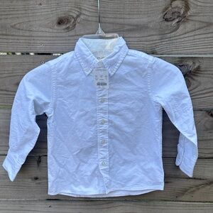 New J Crew Crewcuts white button-down, long sleeve shirt for boys size 3
